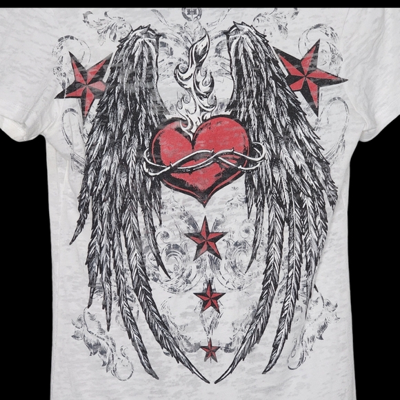 Hellanbach Graphic Burnout T Shirt Womens Medium - Picture 4 of 6